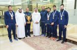 مدير جامعة الامام عبد الرحمن بن فيصل يستقبل أبطال كرة الطاولة