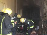 مدني بلجرشي يخمد حريق بمنزل في قرية الفرح